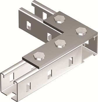 DKC Пластина соединительная L-обр., длина 90х140 мм, 4отв., горячеоцинкованная DKC Пластина соединительная L-обр., длина 90х140 мм, 4отв., горячеоцинкованная