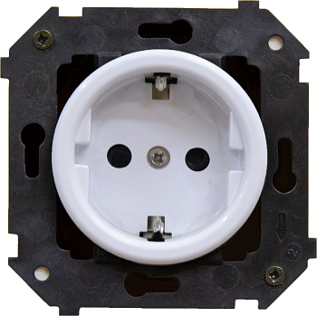 BIRONI Шедель Пластик Белый Розетка с/з ( скрытый монтаж) B3-101-21