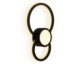 Ambrella Настенный светодиодный светильник с акрилом FL414 BK черный LED 3000K 24W 340*210*50