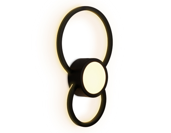 Ambrella Настенный светодиодный светильник с акрилом FL414 BK черный LED 3000K 24W 340*210*50