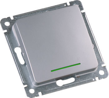 Hegel Мастер внутр Серебро ВС16-362-06 Переключатель 1-клавишный, с индикацией