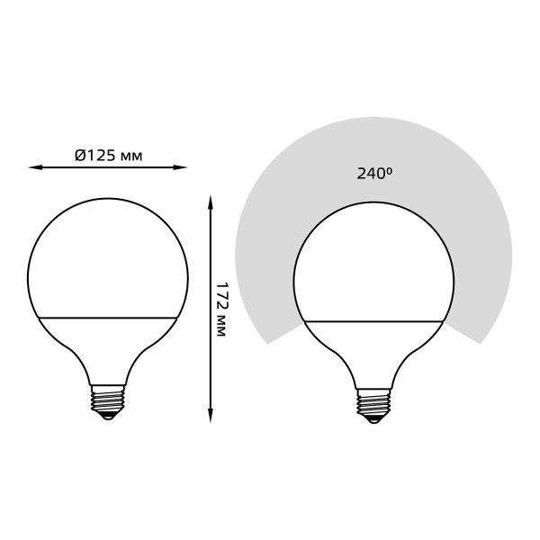 Купить Gauss Лампа G125 22W 1900lm 4100K E27 LED 105102222