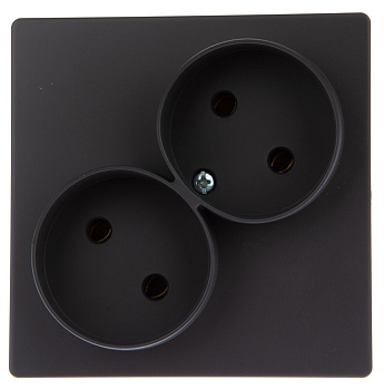 Simon 24 Графит Розетка двойная 2К без защитных шторок 2450457-038