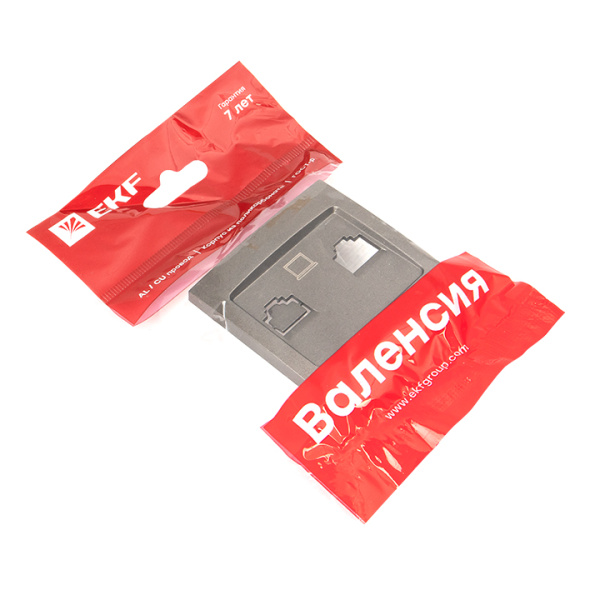 Купить EKF PROxima Валенсия лицевая панель розетки RJ-45 2-местная графит