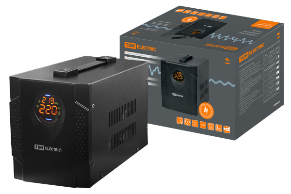 TDM Стабилизатор напряжения СНС1-1-1,5 кВА симисторный переносной SQ1203-0003
