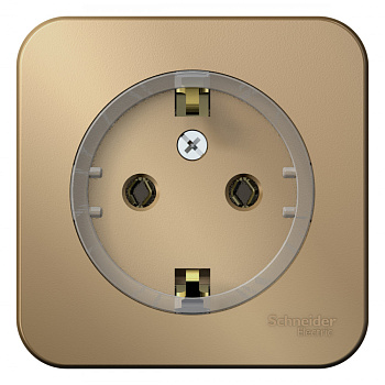 Systeme Electric Blanca наруж Титан Розетка с/з без шторок, (компакт) 16А, 250В, изолир. пластина