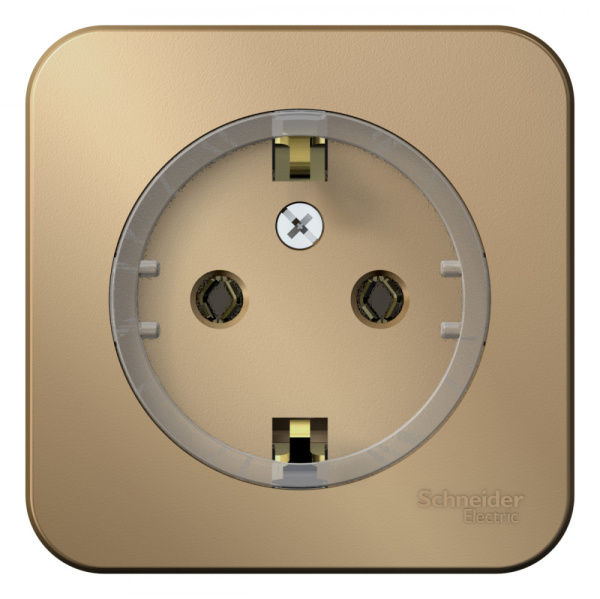 Systeme Electric Blanca наруж Титан Розетка с/з без шторок, (компакт) 16А, 250В, изолир. пластина