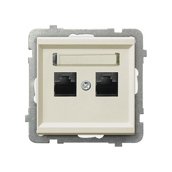 Ospel Sonata Бежевый Розетка компьютерная 2-я, категория 5e, RJ-45, без рамки GPK-2R/K/m/27