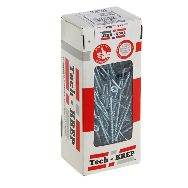 Tech-Krep Саморезы универсальные  70х4,0 мм (150 шт)  оцинкованные - коробка с ок. Tech-Kr 102186