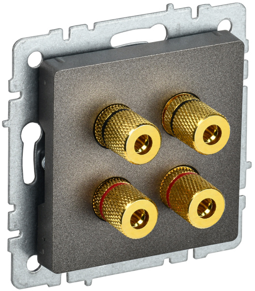 IEK BRITE BASE Темн.бронза Аудиорозетка 4-мест. РА10-БрТБ