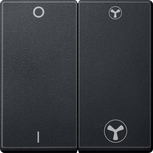 Купить SE Merten SM Антрацит Две клавиши для механизма выключателя вентилятора MTN435014