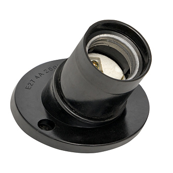 EKF PROxima Патрон карболитовый наст. Е27 черн. наклонный индивидуальный пакет LHC-E27-wi-p