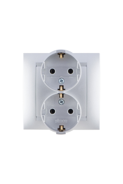 Купить Simon 15 Алюминий Розетка 2-ая с/з литая, 16А, 250В, винт.зажим 1590459-033