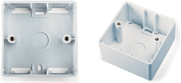 Купить Hyperline MB-E-35 Коробка для настенного монтажа 80x80x45 мм, французский стандарт 16288