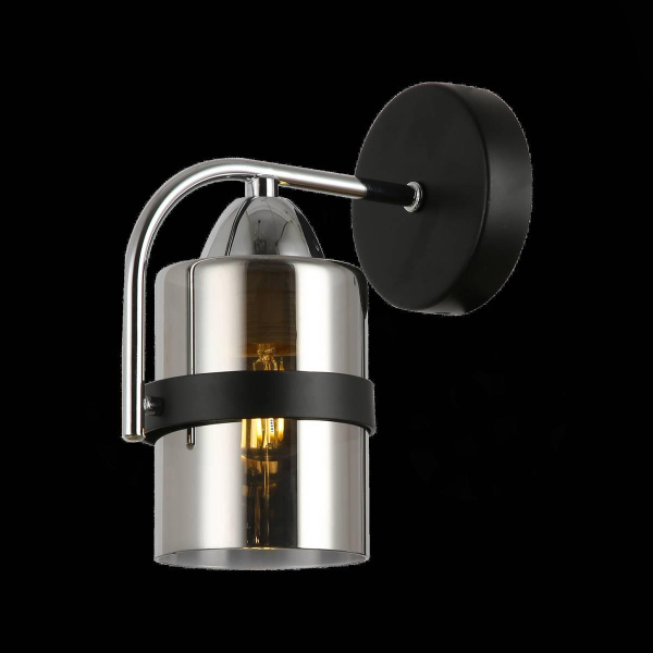 Купить Evoluce SLE102001-01 Светильник настенный Черный, Хром/Дымчатый E27 1*40W