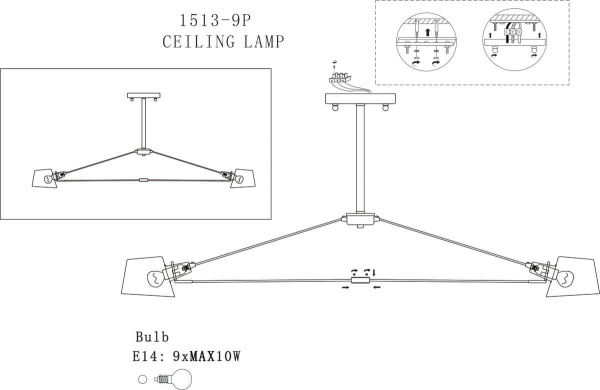Купить Favourite Eimer Белая Люстра 9*E14*40W 1513-9P
