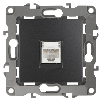 ЭРА 12-3107-05 Антрацит Розетка информационная RJ45, IP20, 12