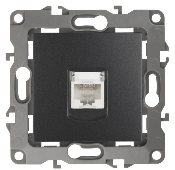 ЭРА 12-3107-05 Антрацит Розетка информационная RJ45, IP20, 12