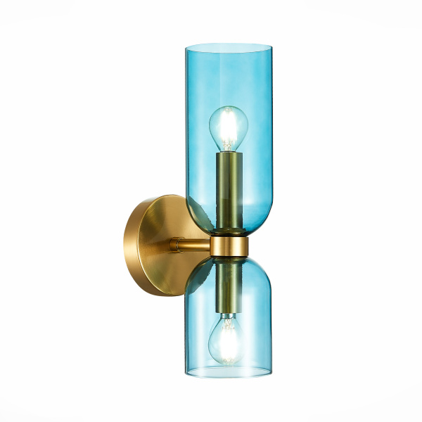 ST LUCE  SL1180.211.02 Бра Золотистый/Голубой E14 2*40W