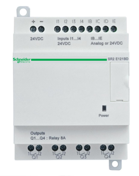 Купить SE Zelio Logic Интеллектуальное реле эконом. 12 I/O 24V DC SR2E121BD