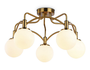 Ambrella Подвесная люстра TR3212/5 GD/FR золото/белый матовый E27*5 max 40W D560*302