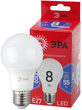 ЭРА LED A60-8W-865-E27 R (диод, груша, 8Вт, хол, E27)