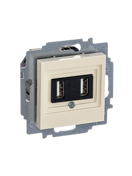 Купить ABB EPJ Levit слоновая кость / белый USB зарядка двойная, слоновая кость 2CHH290040A6017