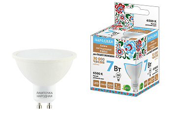 TDM Лампа светодиодная PAR16 7 Вт, 230 В, 6500 К, GU10 Народная SQ0340-1663