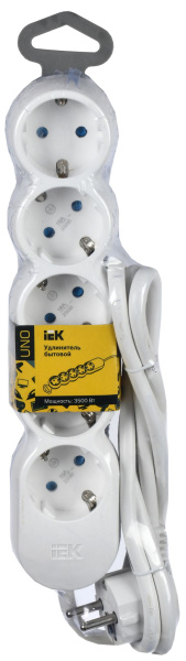 Купить IEK UNO Удлинитель У05 5 мест 2P+PE/3м 3х1,5мм2 16А/250В UNO
