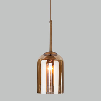 Eurosvet Подвесной светильник со стеклянным плафоном 50228/1 янтарный a057461