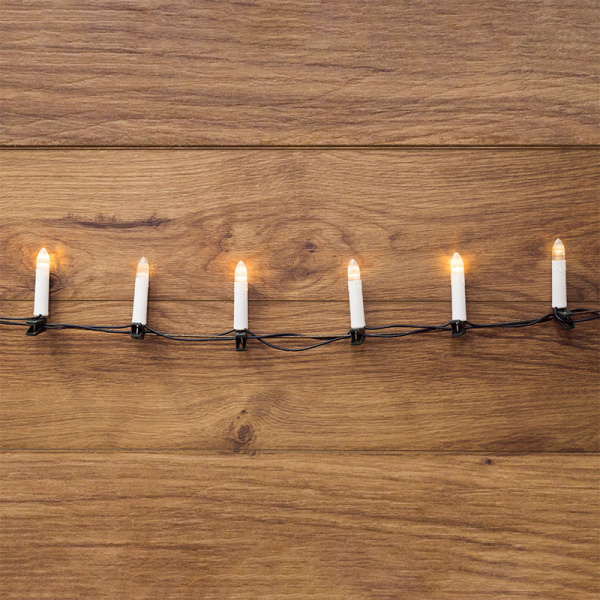 NEON-NIGHT Гирлянда "Свечи" 6м, темно-зеленый ПВХ, 30 LED ТЕПЛЫЙ БЕЛЫЙ 303-084