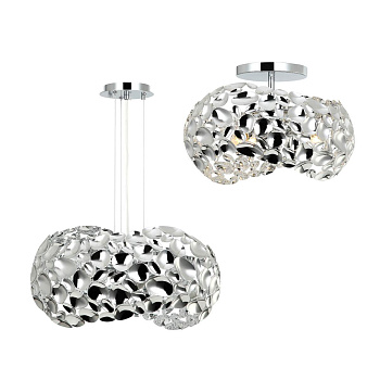 Favourite Люстра 2 в 1 2012-3PC металлический каркас цвета хром, светильник с системой 2в1 - потолочный или подвесной D470*H250/1450 3*E27*25W, exclud
