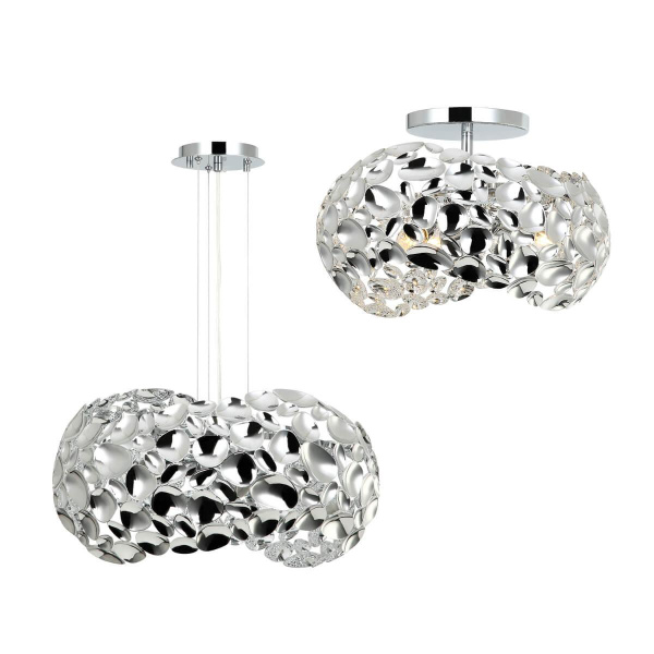 Favourite Люстра 2 в 1 2012-3PC металлический каркас цвета хром, светильник с системой 2в1 - потолочный или подвесной D470*H250/1450 3*E27*25W, exclud
