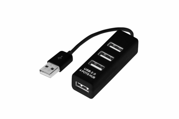 Разветвитель USB на 4 порта черный Rexant 18-4103