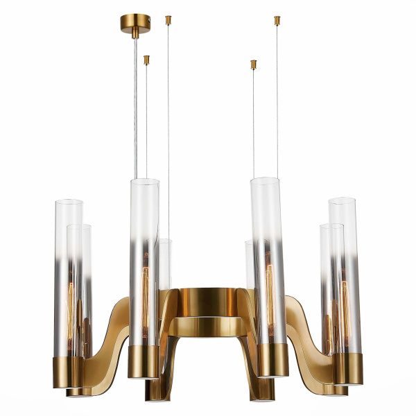 ST LUCE  SL1235.303.08 Люстра подвесная Латунь/Хром, Прозрачный E14 8*40W ST LUCE  SL1235.303.08 Люстра подвесная Латунь/Хром, Прозрачный E14 8*40W