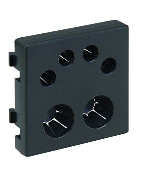 Simon Connect Графит Плата для ввода кабелей (2х13мм и 2х6мм), 45х45мм K20-14