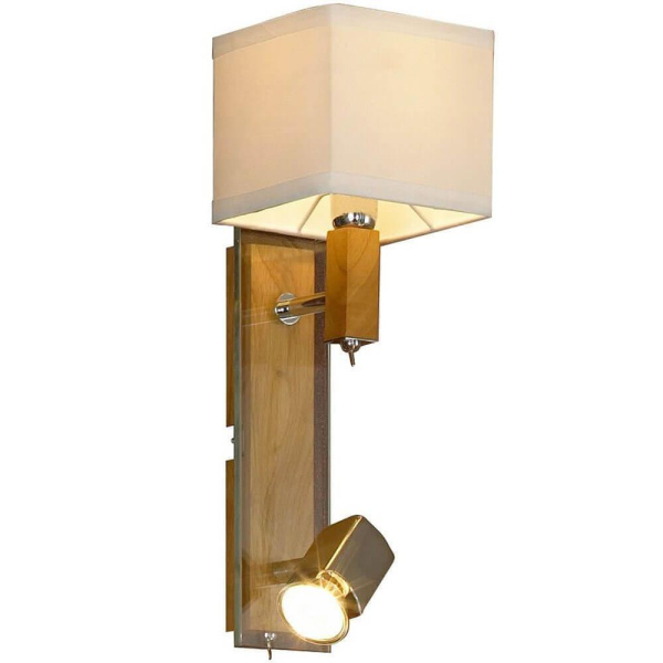 Lussole S.R.L Металл Хром / дерево Ткань Светильник настенный E14 + GU10 LSF-2501-02