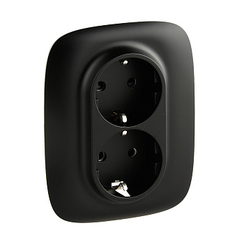 Legrand Valena ALLURE DIY Антрацит Розетка 2-ая с/з с защитными шторками, безвинт.зажим 753936