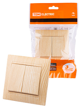 TDM Выключатель 2-х кл. 10А сосна "Лама" SQ1815-0302