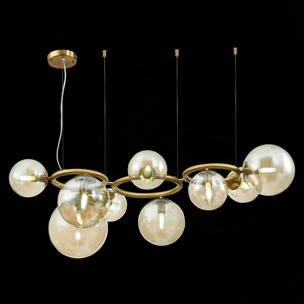 Купить ST Luce SL1162.303.09 Люстра подвесная Латунь/Коньячный E14 9*40W