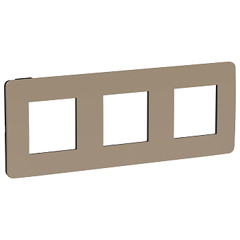 SE Unica Studio Песочная/Антрацит Рамка 3-ная NU280628