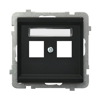 Ospel Sonata Черный металлик Накладка компьютерной розетки 2-й, без рамки GPK-2R/p/33