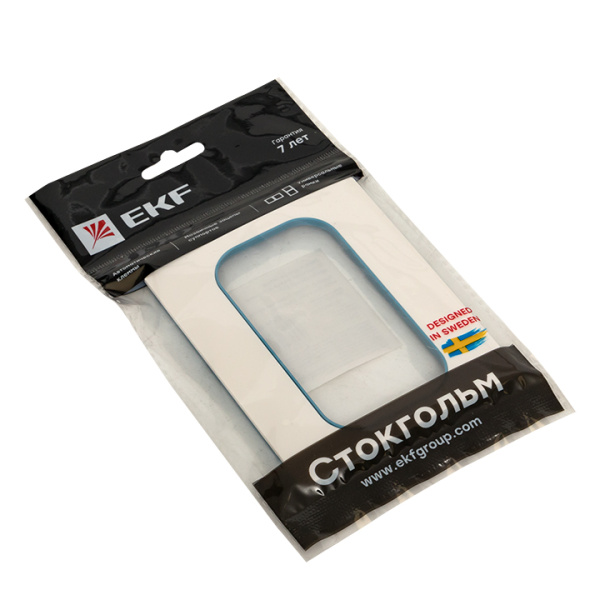 Купить EKF PROxima Стокгольм Белый Линия синяя Рамка для розетки 2-ой