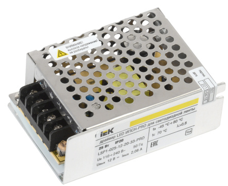 IEK Драйвер LED ИПСН-PRO 25Вт 12 В блок - клеммы IP20 LSP1-025-12-20-33-PRO