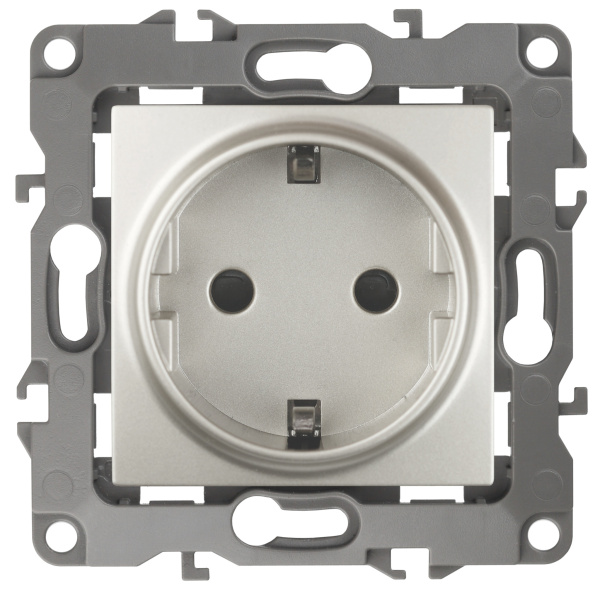 ЭРА 12-2102-15 Розетка 2P+E Schuko со шторками, 16A-250В, IP20, 12, Перламутр