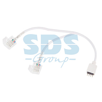 LAMPER Коннектор соединительный (2 разьема) для RGB светодиодных лент с влагозащитой шириной 10 мм и контроллеров, длина 30 см 144-133