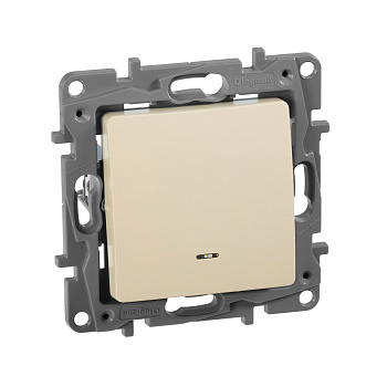 Legrand Etika Слоновая кость Переключатель с подсветкой, 10А, Автоматические клеммы 672315
