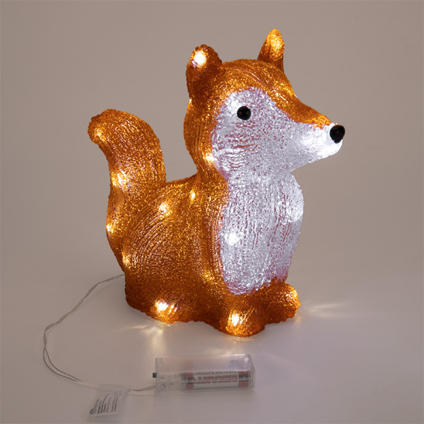 NEON-NIGHT Акриловая светодиодная фигура «Лисенок» 28х15х26 см, батарейки 2хAA (не входят в комплект), 30 светодиодов 513-316