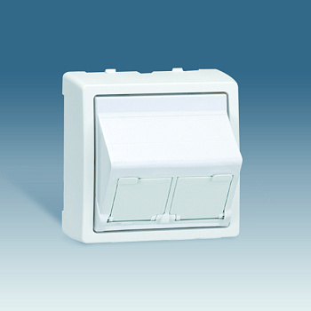 Simon 73 loft Алюминий Накладка 2-ой тлф/комп розетки(для 2-х коннекторов RJ45) 73086-63