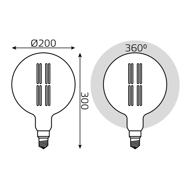 Купить Gauss Лампа Filament G200 8W 780lm 2400К Е27 golden LED 153802008